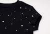 ラインストーンデザインリブミニTシャツ