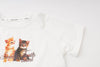 【2点セット】レースフリルドッキングキャットプリントTシャツ＋デニムショートパンツ