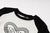 スプレーハートプリントライクラグランTシャツ