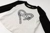 スプレーハートプリントライクラグランTシャツ