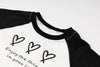 クロップドハートプリントラグランTシャツ