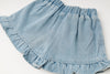 デニムフリルショートパンツ