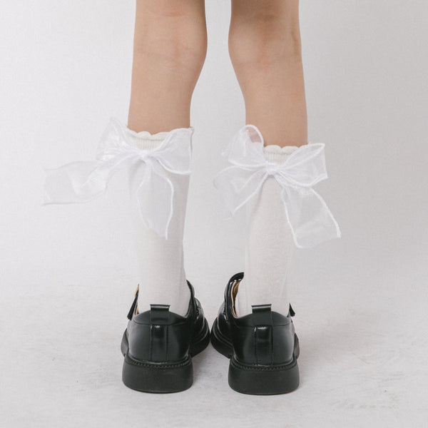 【2足セット】オーガンジーリボンソックス