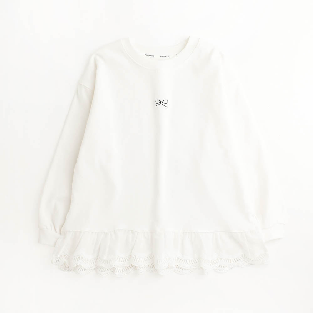 フリルシャツドッキングチュニックトレーナー