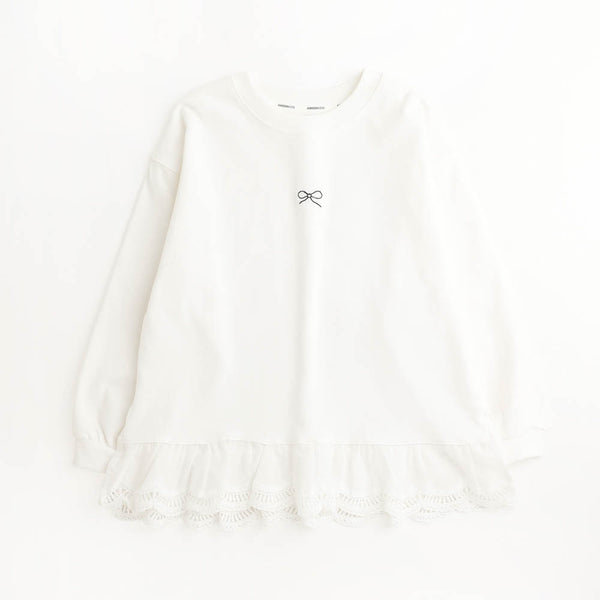フリルシャツドッキングチュニックトレーナー