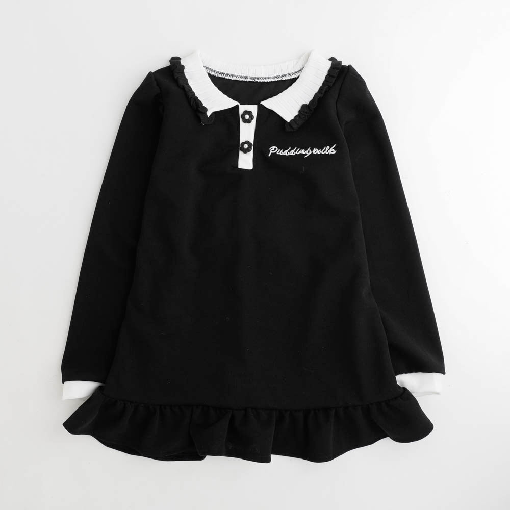 裾フリルパフスリーブチュニック