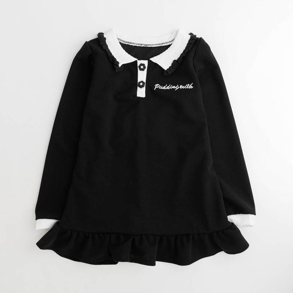 裾フリルパフスリーブチュニック