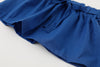 【2点セット】フラワーデザインオープンショルダーブラウス＋リボン付きスカート