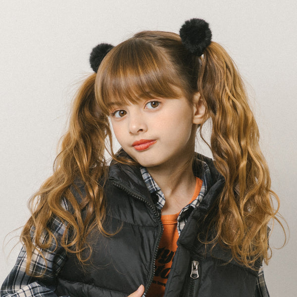 【2点セット】ファーポンポンヘアゴム