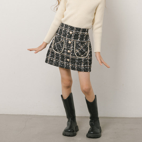 ツイード台形スカート