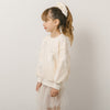 裏起毛チュールリボンリブニットトップス