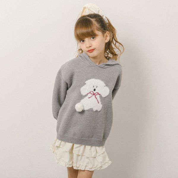 もこもこアニマルデザインニットフーディ