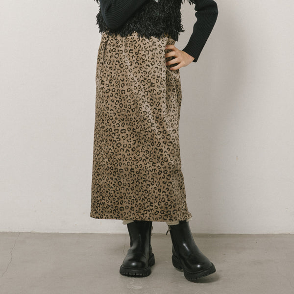 レオパードロングIラインスカート