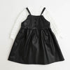 【2点セット】トップス+フロントボタンフェイクレザーキャミワンピース