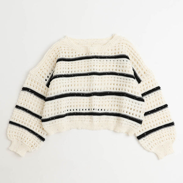 メッシュボーダートップス