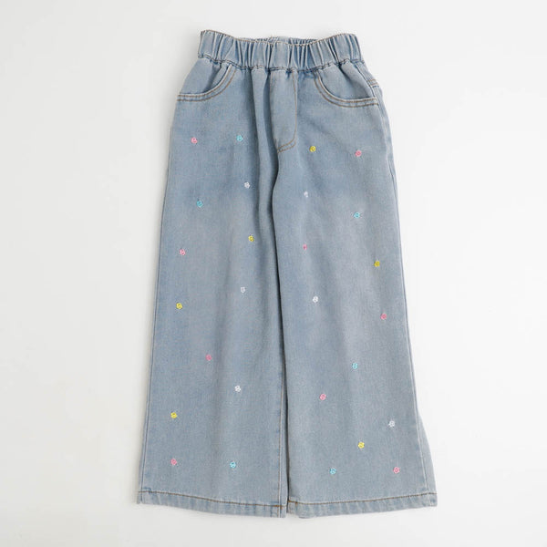 マルチ刺繍デザインデニムパンツ