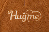【HUGMEボア】（軽ふわ保温素材）ハートロゴ刺繍スタンドカラーハーフジップトップス