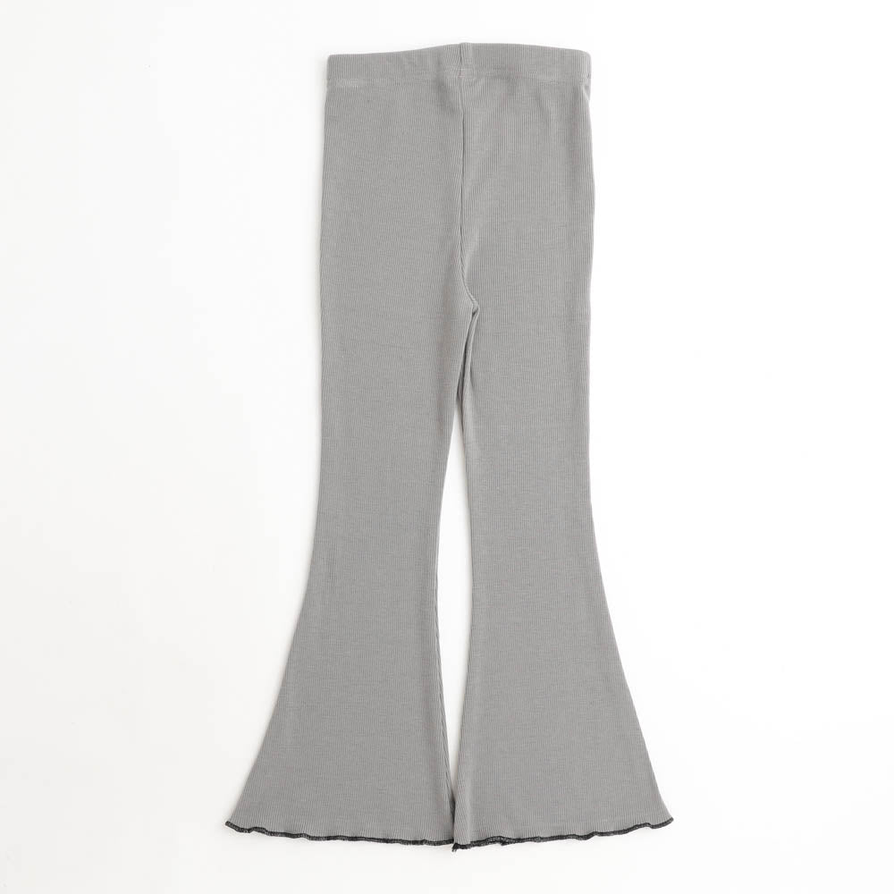 【伸縮性・保温性バツグン】リブカットソーフレアレギンスパンツ