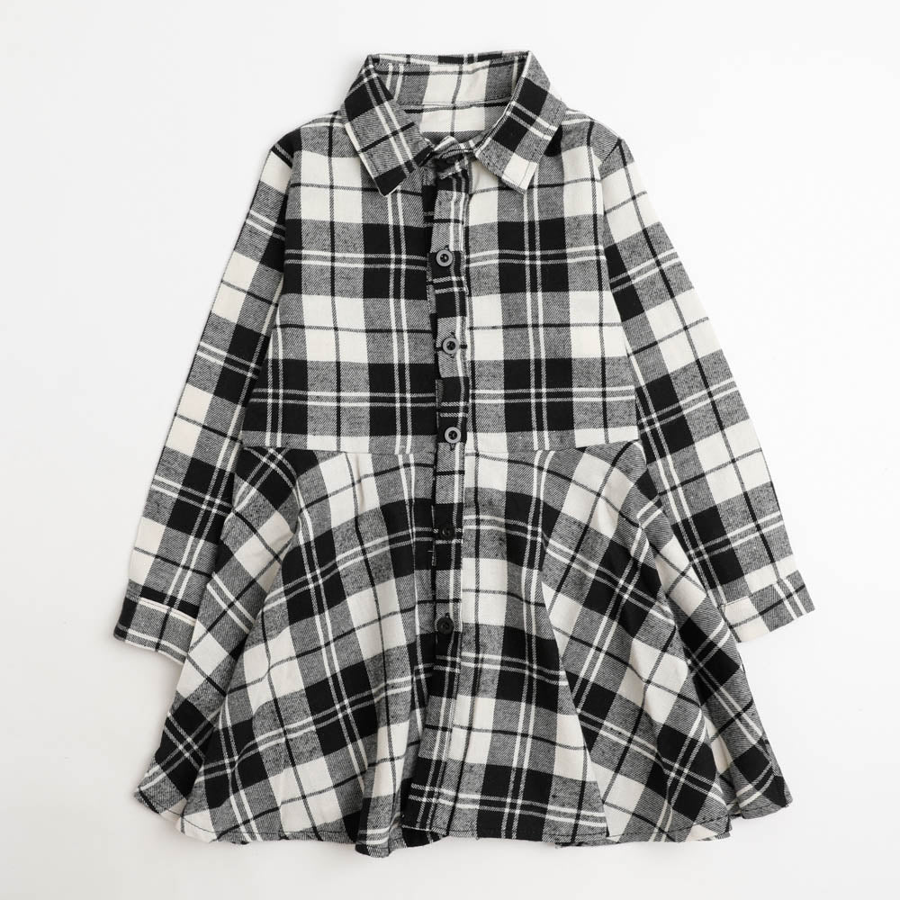 チェックネルシャツワンピース
