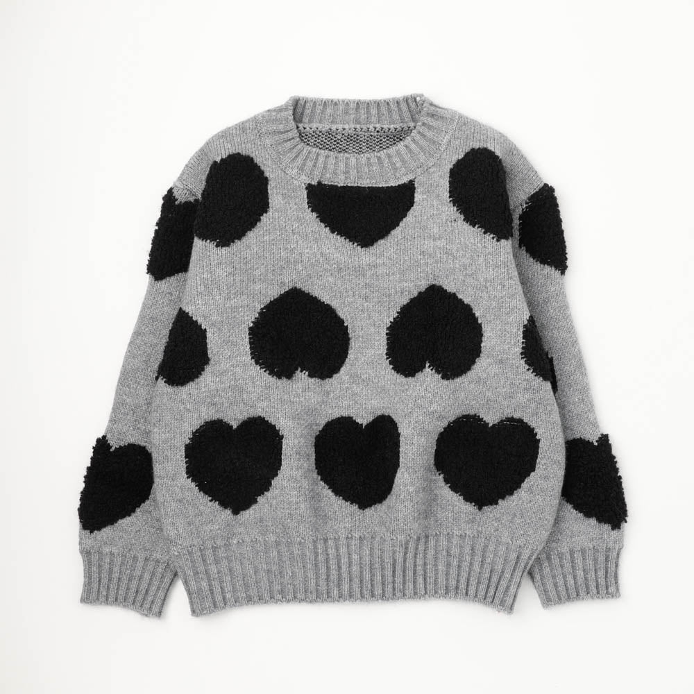 バイカラーハートデザインニット