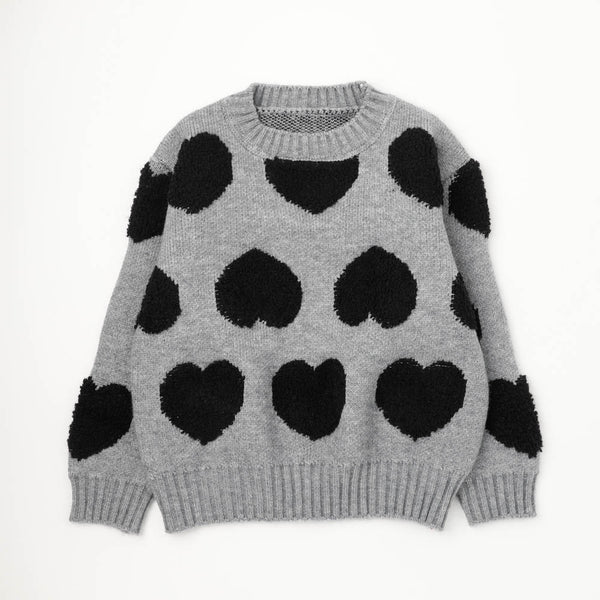 バイカラーハートデザインニット