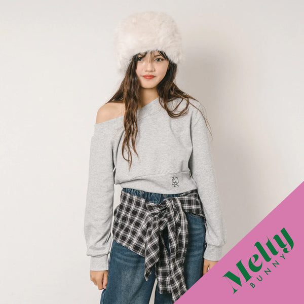 ワンショルダークロップドトレーナー