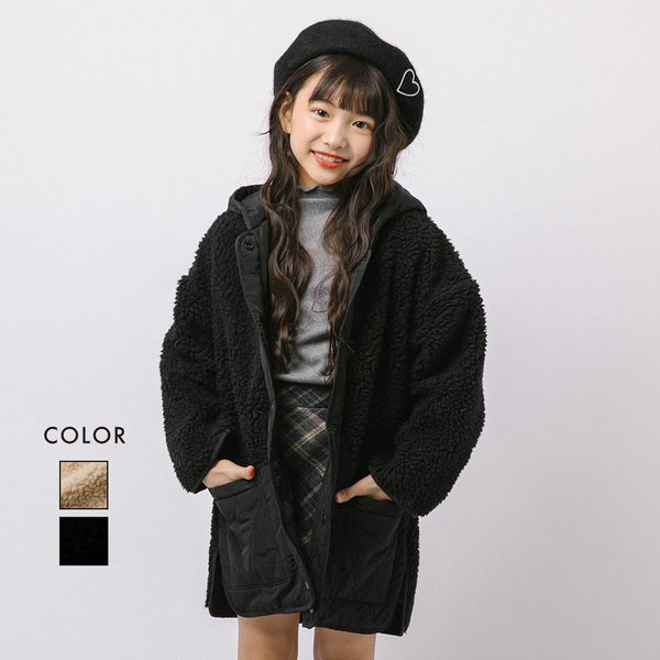 ロングボア切り替えキルティングジャケット