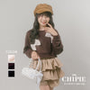 【CHIPIE/シピ】ビッグポルカドットリボンデザインクロップドトレーナー
