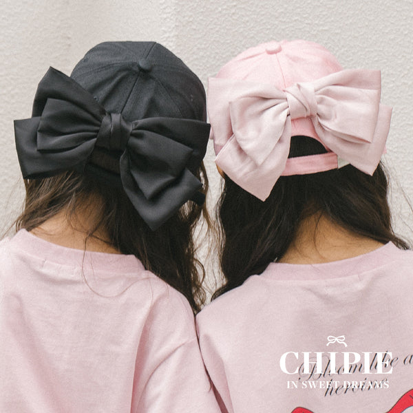 【CHIPIE/シピ】フロント刺繍バックリボンキャップ