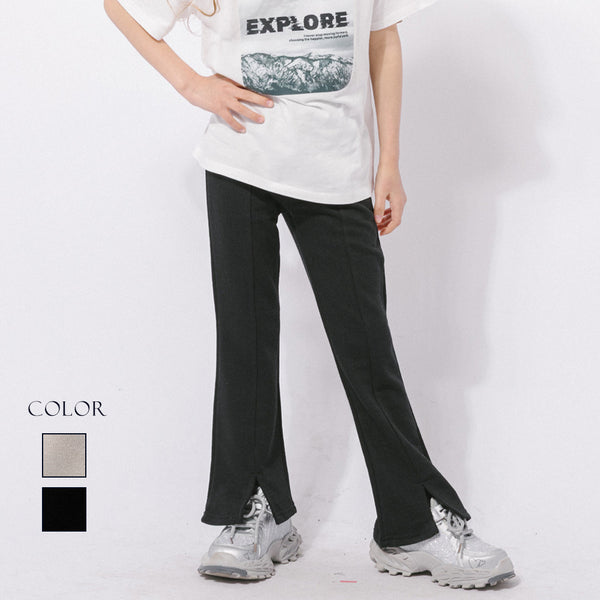 【楽さらストレッチ】ピンタックフロントスリットパンツ