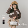 【CHIPIE/シピ】ビッグポルカドットリボンデザインクロップドトレーナー