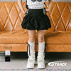 【U.TRACK/ユードットトラック】"インナーパンツ付き"サイドラインリボンバルーンスカート