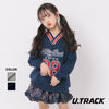 【U.TRACK/ユードットトラック】オーバーサイズVネックロゴトップス