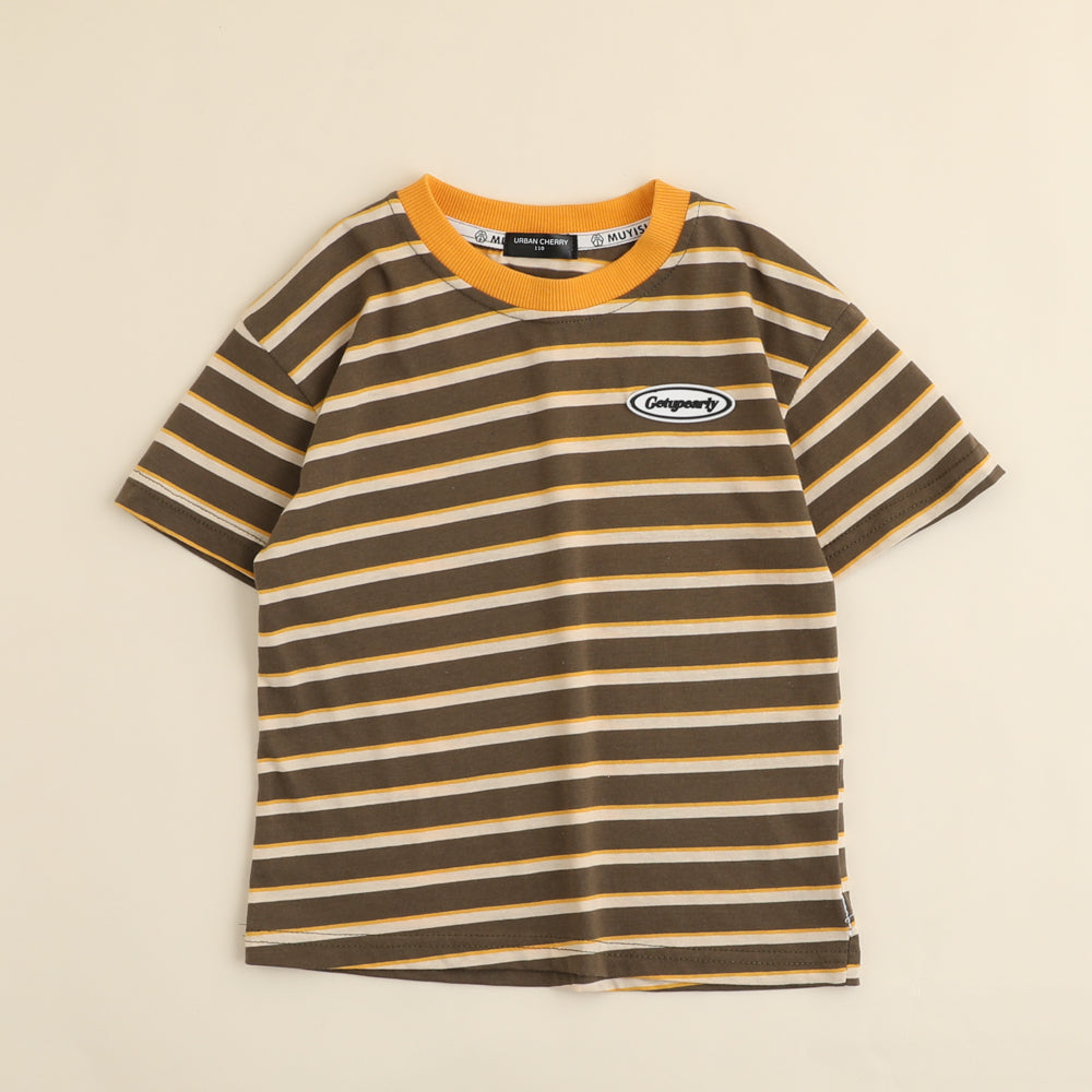 CHERRY　パイピングマルチボーダーTシャツ|子供服・キッズファッション通販　URBAN