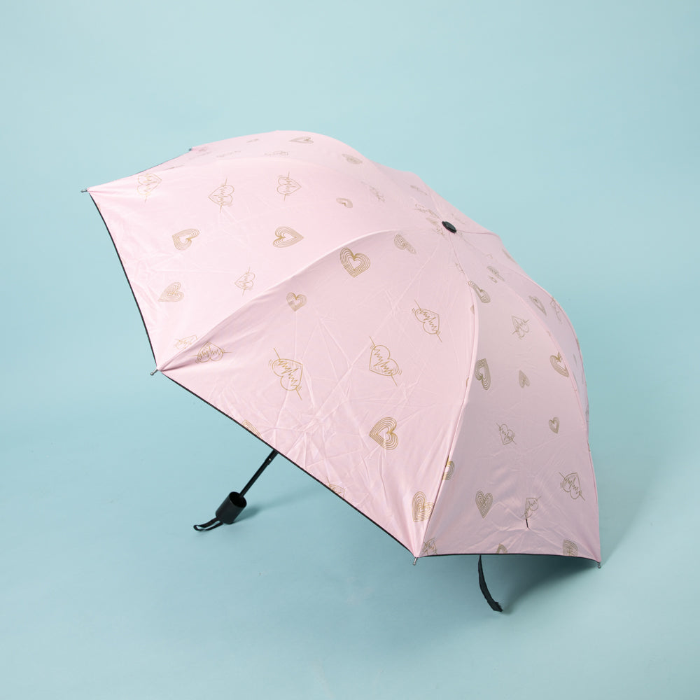 総柄ハートプリントデザイン折り畳み傘